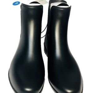 A New Day Black Ankle Rain Boots Women’s Size 7